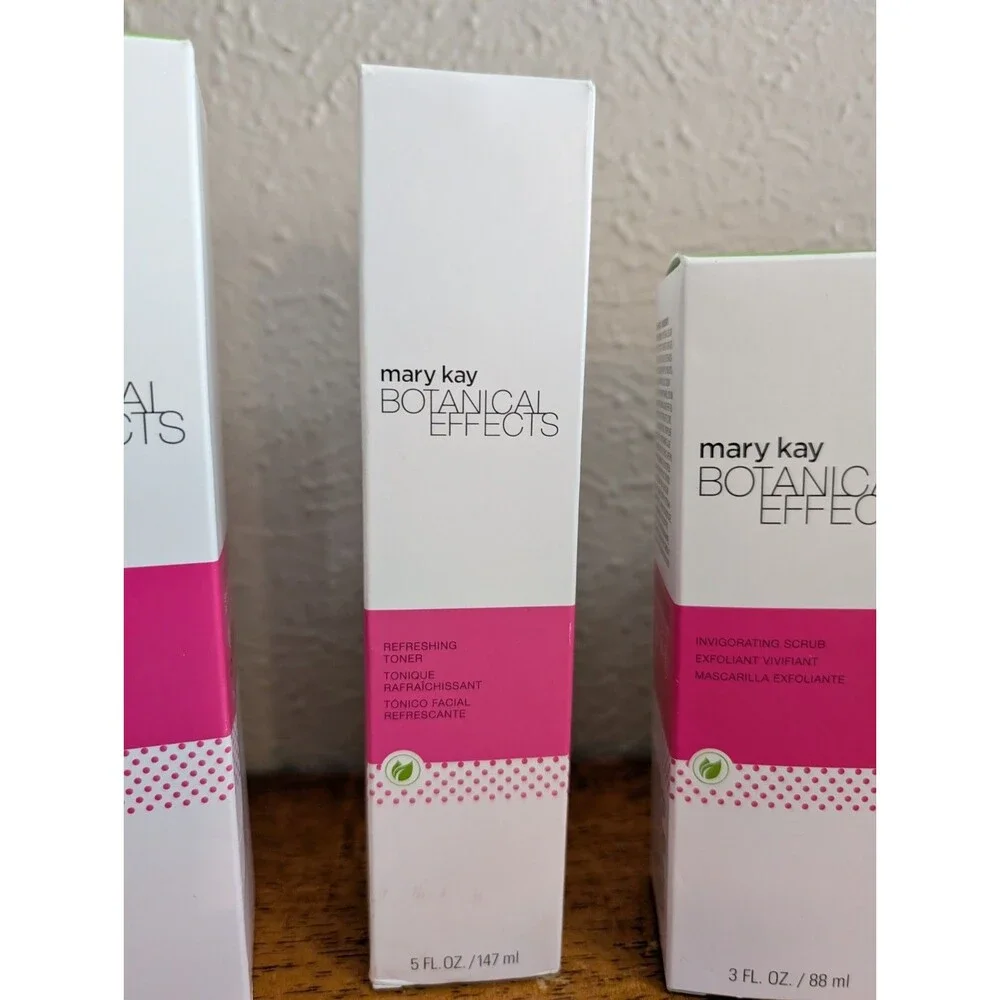 Mary Kay Botanical Effects Complete 4 Set Cleansing Gel Toner Scrub Moisturizing